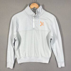 Orange Theory Sweatshirt Women's Small Gray Logo Pullover 1/4 Zip Long Sleeve